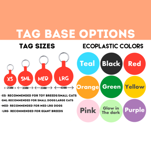 Argyle Ecoplastic Pet ID Tag- Choose from many colors.